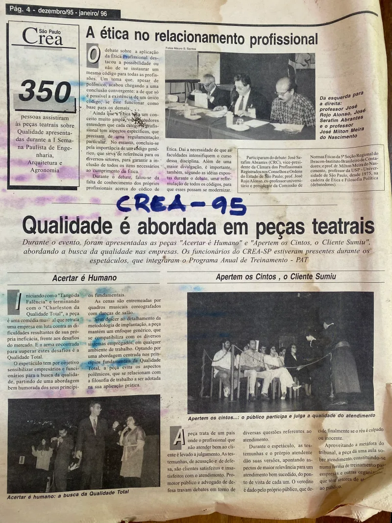 Revista CREA-SP, dezembro de 1995 e janeiro de 1996
