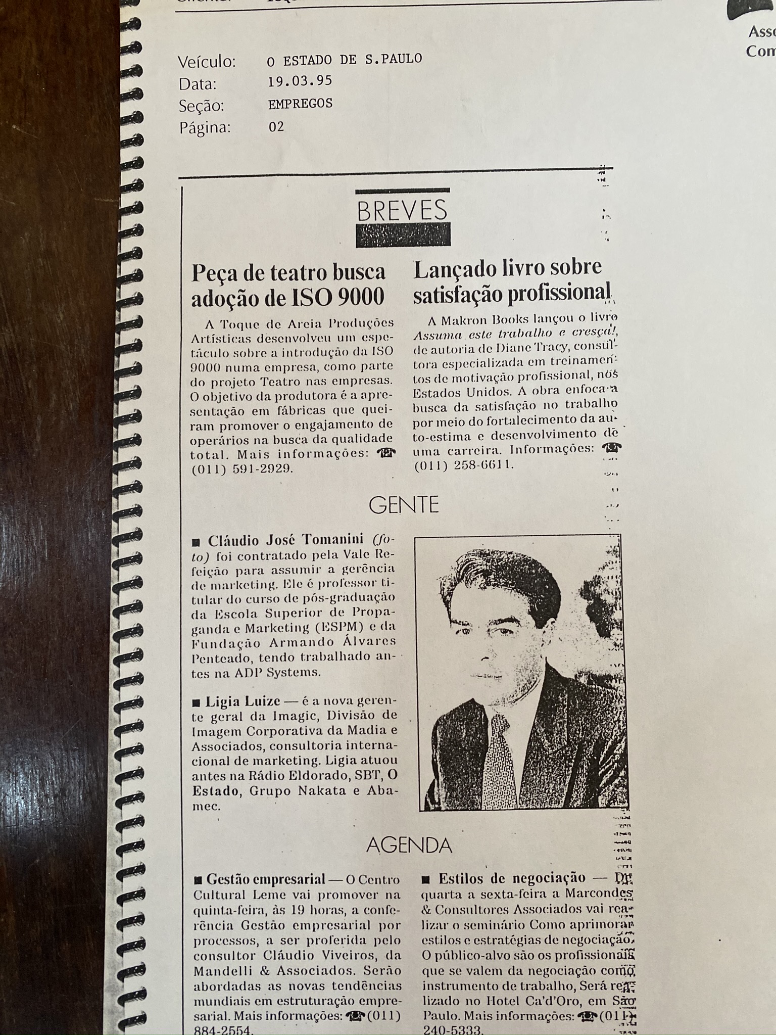 O Estado de S.Paulo, 19 de março de 1995